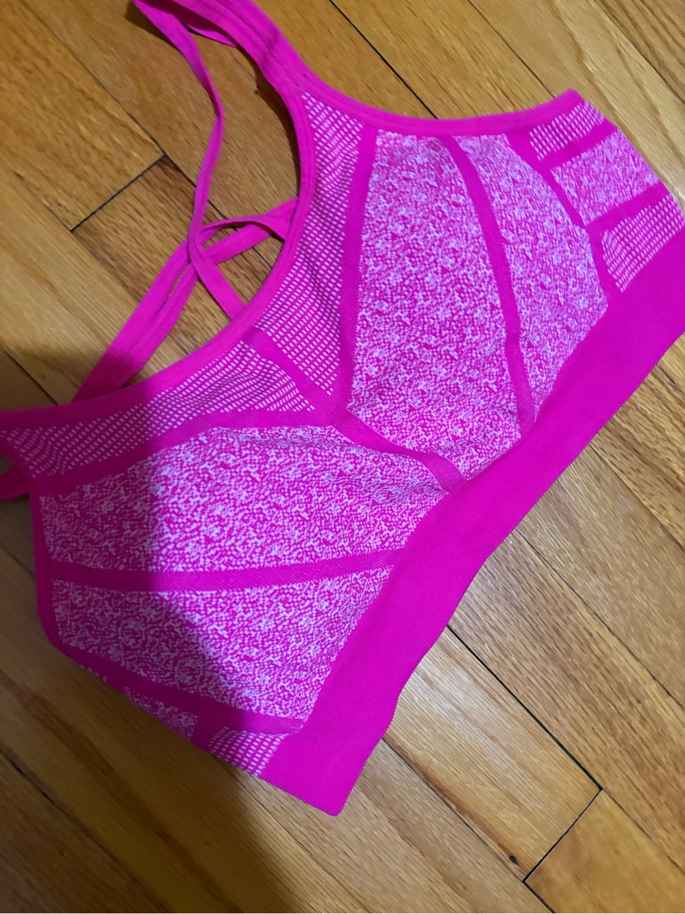 Champion Hot Pink Seamless Sports Bra with Mesh Detail